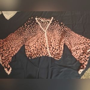 heart lace collar crop top